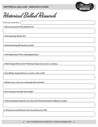 Preview for Writing Historical Ballads