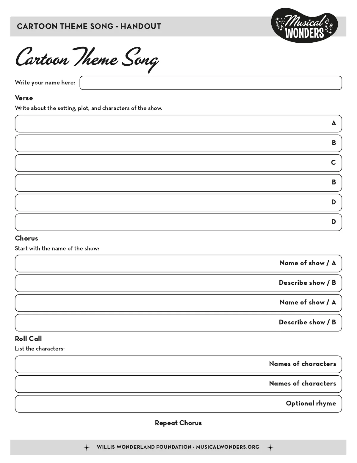 Preview of How to Write a Cartoon Theme Song
