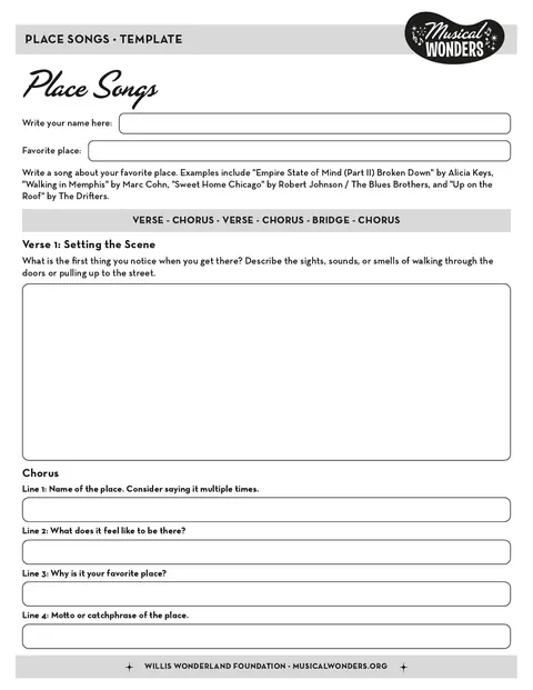 Preview for Place Songs