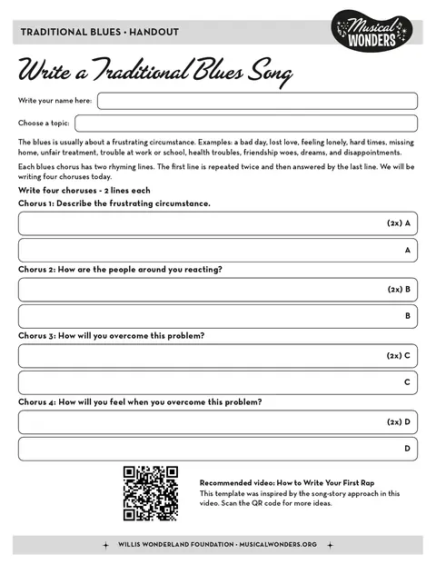 Preview for Writing a Traditional Blues Song: AAB Lyric Structure